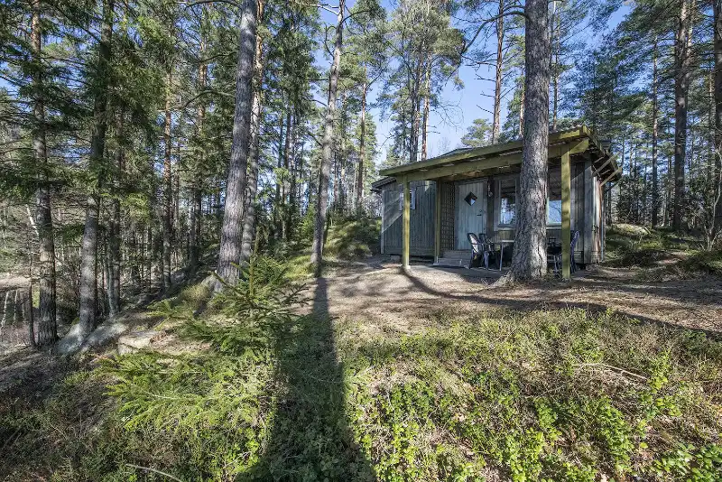 Lille ugenert hytte midt i svensk natur