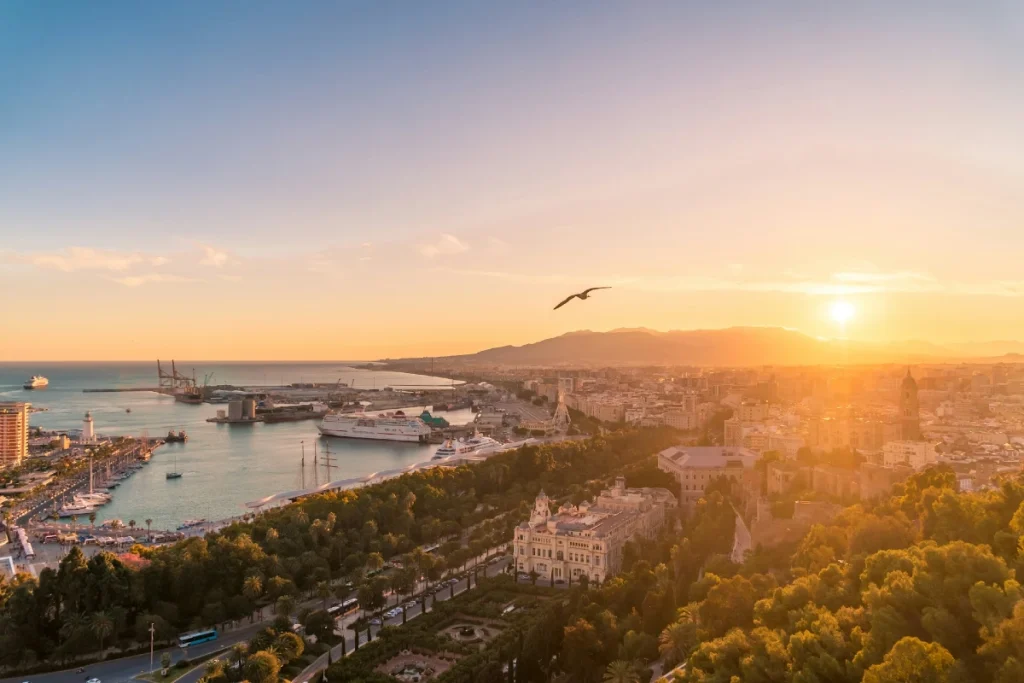 Udsigt over Malaga fra borgen Gibralfaro